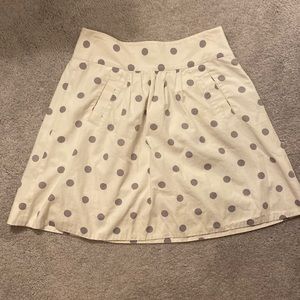 J-Crew White Polka Dot A-Line Skirt Size 2